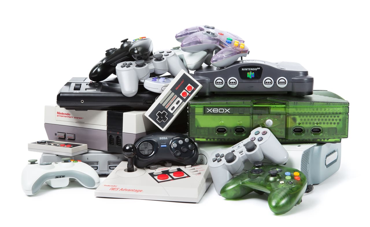 Sell My Games logo with retro video games and consoles